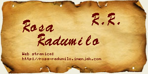 Rosa Radumilo vizit kartica